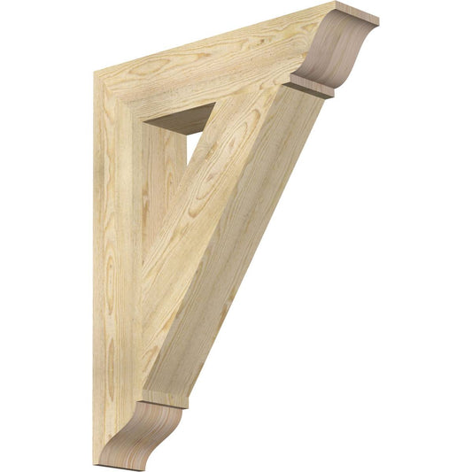 Ekena Millwork 6 in. x 36 in. x 28 in. Douglas Fir Traditional Rough Sawn Bracket XVO3_N6DOI03