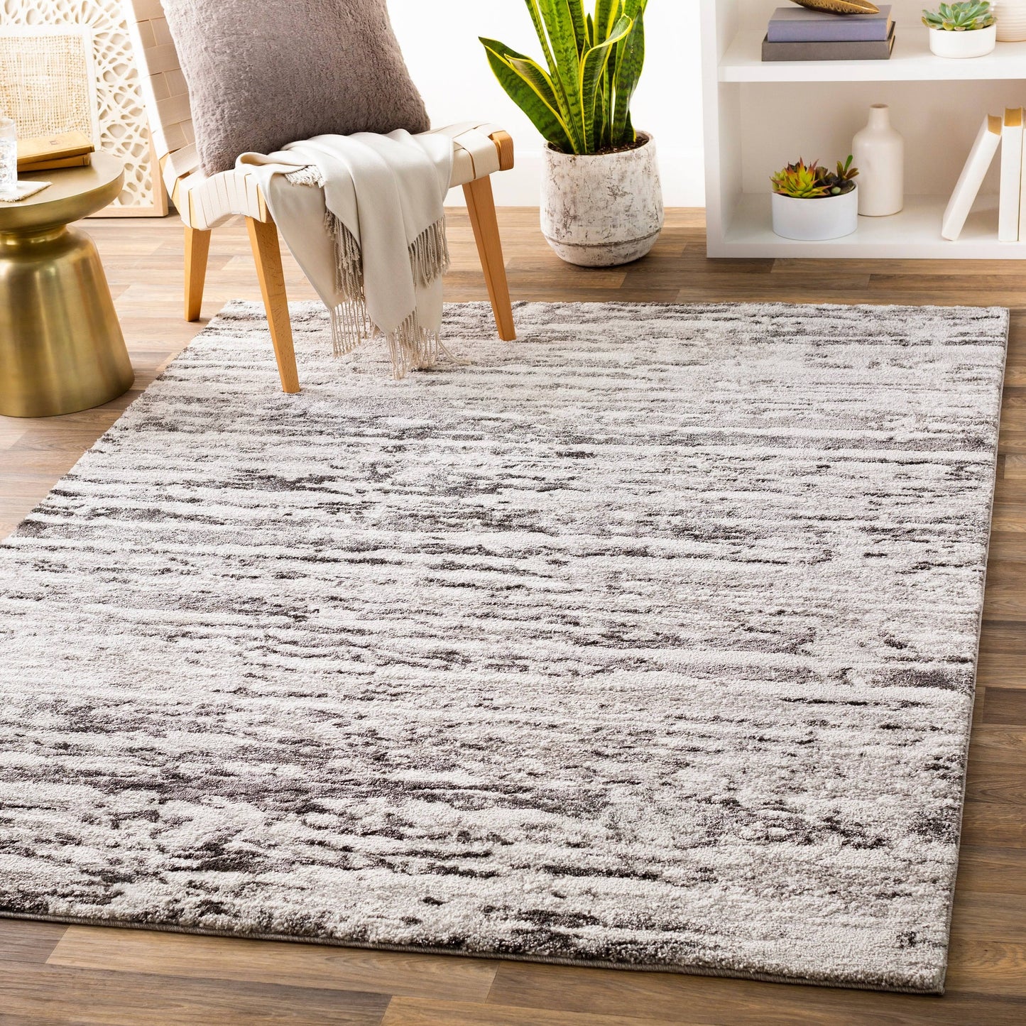 Carson Carrington Storuman Plush Striped Area Rug - 6&7x22 x 9&6x22 - Charcoal UWG7_G4UPY90