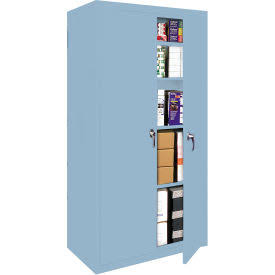 Steel Cabinets USA Fixed Shelf All-Welded Storage Cabinet, 42x22Wx18x22Dx72x22H, Denim Blue BEG7_Q5FGZ97