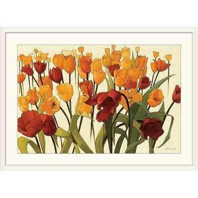 &Tulipomania& by Shirley Novak Painting Print Winston Porter Size: 28x22 H x 38x22 W x 1x22 D, Format: White Framed MQS4_Q8ZOR40