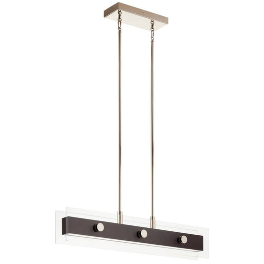 5 Light Single Linear Chandelier in Walnut Wood 218285 PVC5_H1DOB16