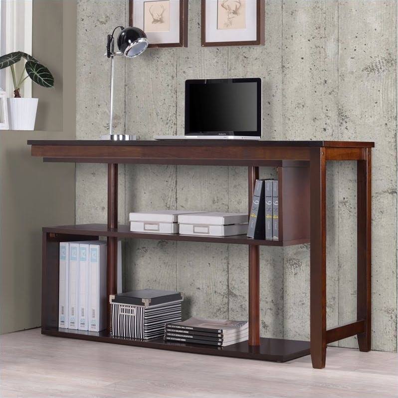 Pemberly Row Accent Shelf with Desk in Espresso CVZ6_P3NAO91