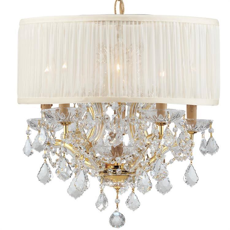 Crystorama Brentwood 6 Light Mini Chandelier - Gold - 4415-GD-SAW-CLM WSU6_M9VFI12