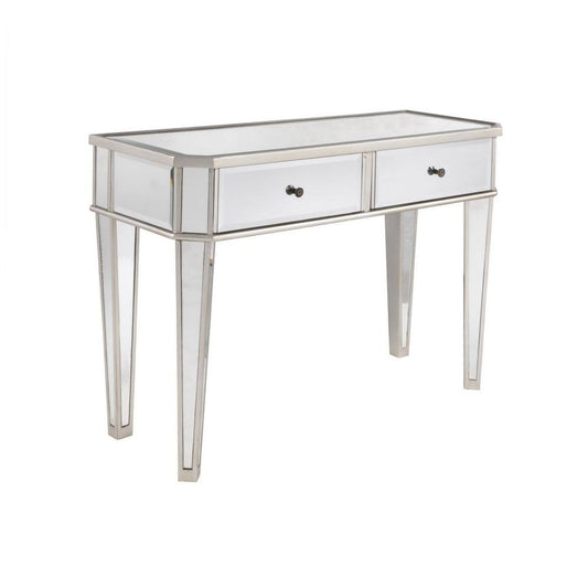 Powell Company Traver 40 in. Silver Standard Rectangle Mirrored Console Table with Drawers WPX5_B4HMX51