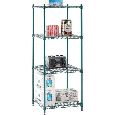 Nexel Poly-Green , 5 Tier, Wire Shelving Starter Unit, 24x22W x 21x22D x 74x22H 21247G5 VUG0_L3JGY74