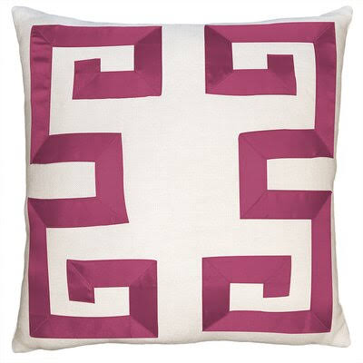 Empire Linen Feathers Geometric Throw Pillow Square Feathers Birch/Fuchsia 22x22 x 22x22 LHV2_N7FAB39