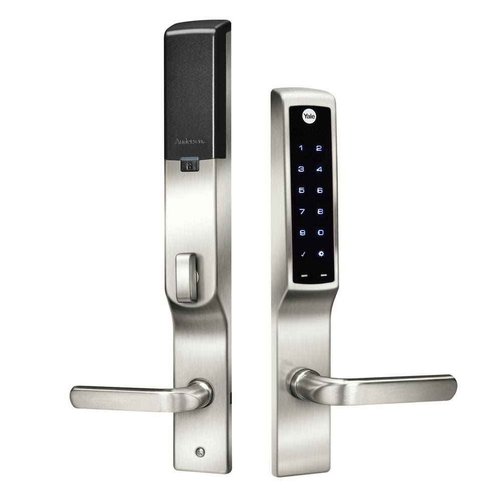 Yale Assure Lock for Andersen Patio Doors Satin Nickel No Cylinder Deadbolt with Touchscreen Keypad MQA0_C1QAY19