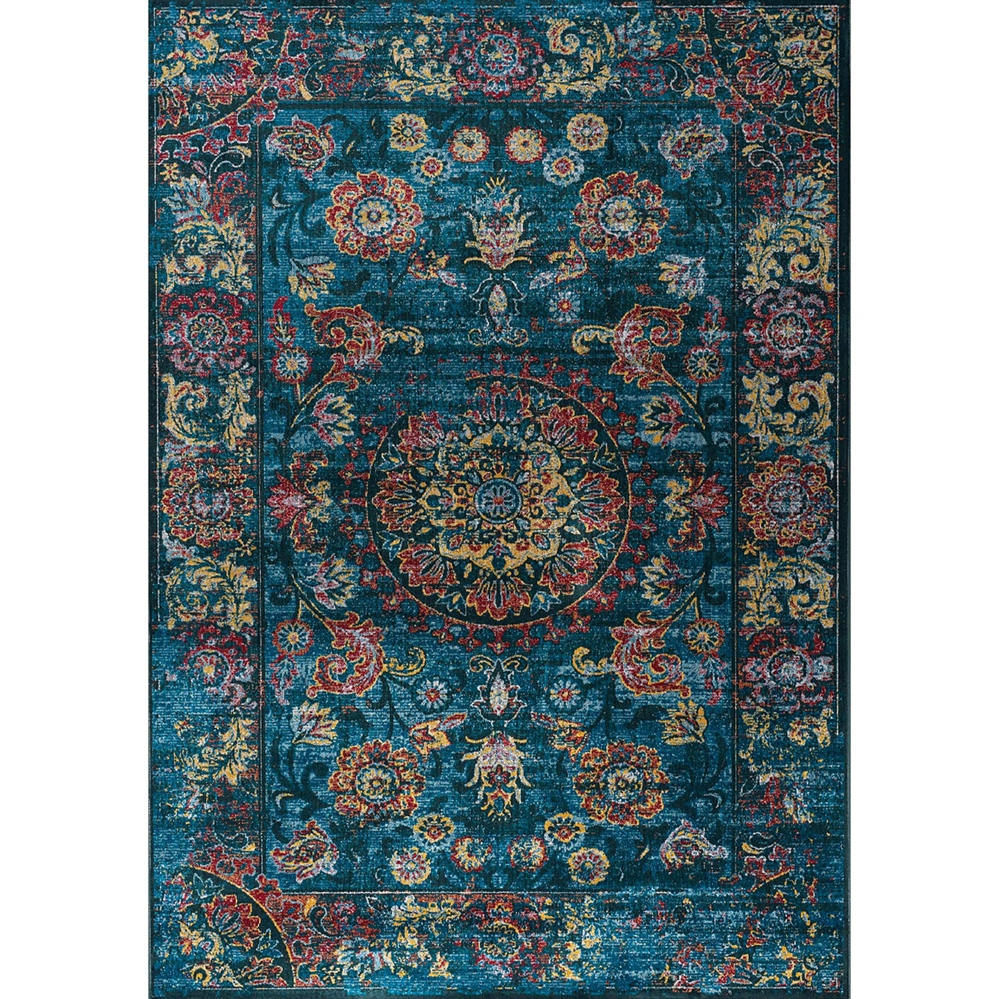 Antika Blue/Red Vintage Inspiration Border Rug by Kalora RJK8_N3PTQ01