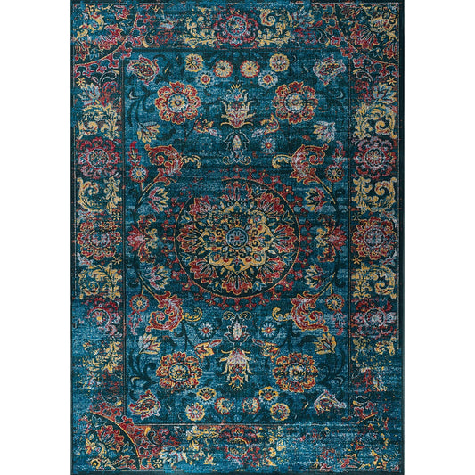 Antika Blue/Red Vintage Inspiration Border Rug by Kalora RJK8_N3PTQ01