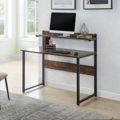 Blaney Desk with Hutch Inbox Zero Color (Top/Frame): Brown/Black CYR3_H2KZB19