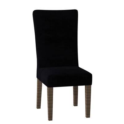 Kristen Upholstered Parsons Chair Uniquely Furnished Body Fabric: Bella Granite, Leg Color: Briar Smoke SUN1_D8FXF14