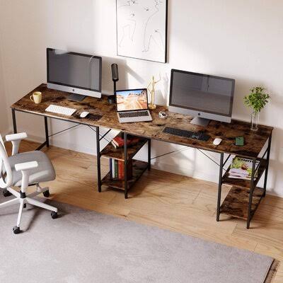 Reversible L-Shape Desk Inbox Zero Color: Rustic Brown ZNS0_I6VVV57