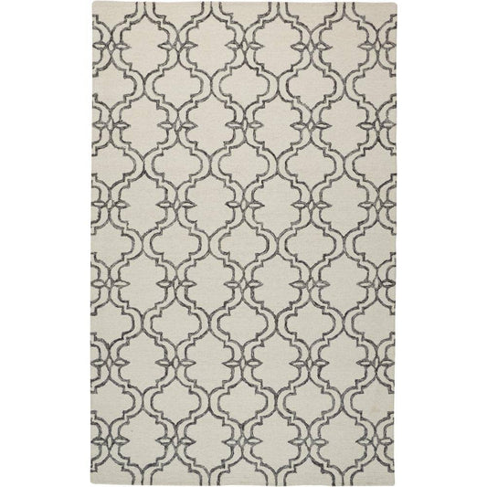 Weave  Wander Veran Charcoal/Ivory 8& x 10& Area Rug, Gray OBY7_U2DZG32