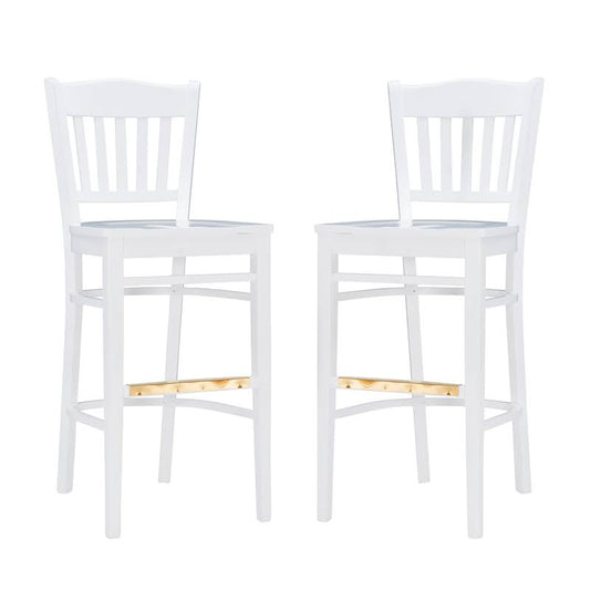 Linon Adella Solid Wood Set of Two Barstools in White - CYMX2400 VOX4_Y6XJN29