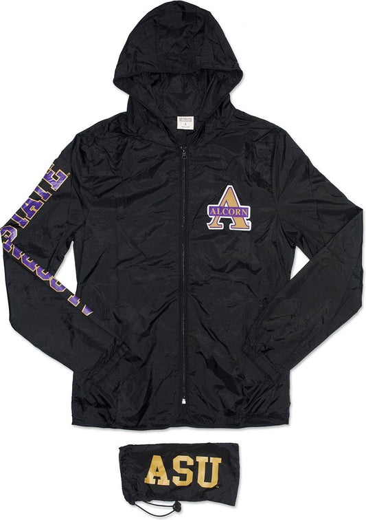 Cultural Exchange Alcorn State Braves Thin  Light Ladies Jacket with Pocket Bag [Black - S] LHD9_X3NEJ31