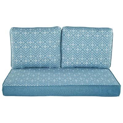 Outdoor Loveseat Cushion Arlmont  Co. Fabric: Sky Blue, Size: 44x22 W x 25x22 D VQX6_S6ZRV93