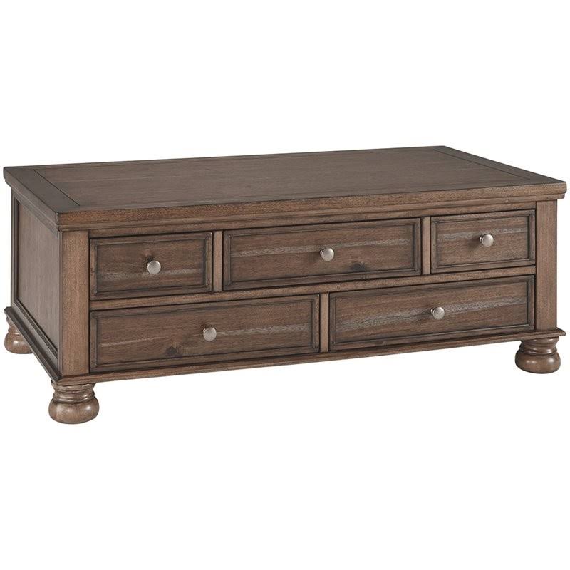 Bowery Hill Storage Coffee Table in Medium Brown YNS0_K0YRX77