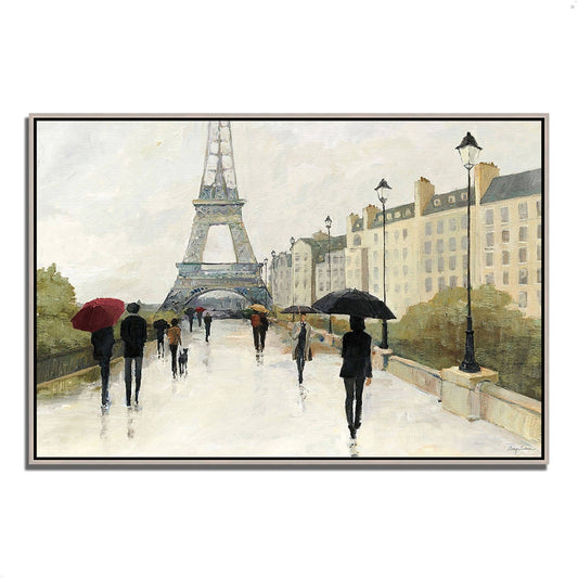 Tangletown Fine Art 40x22 x 59x22 Eiffel in The Rain Marsala Umbrella Fine Art Giclee Print XHV1_N0FPA21