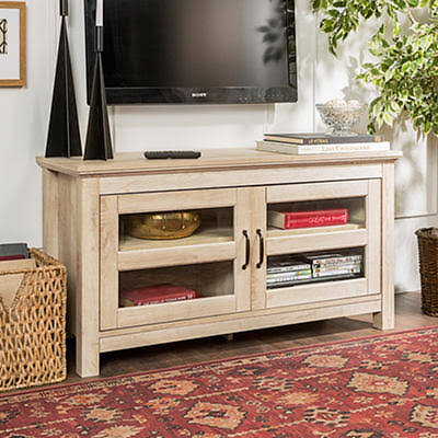 W. Trends 55x22 Rustic 2 Doo TV Stand for Most TVs Up to 50x22 - White Oak YTV7_J2SBE21