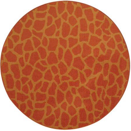 Giraffe on Stilts Area Rug for Living Room, Dining Room, Kitchen, Bedroom, Kids, Made in USA - 6 Round MDE8_Z0TEY27