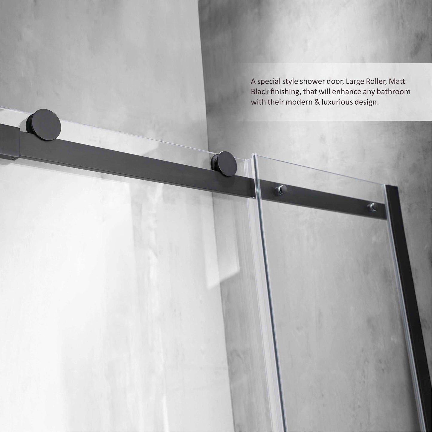 Vinnova Rovigo Single Sliding Frameless Shower DOOR, 48x22 W x 76x22 H JUL2_V8KJS39