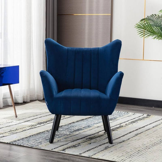 AOOLIVE Accent Armchair Living Room Chair with Solid Wood Legs - Blue YGH7_F2ATX27