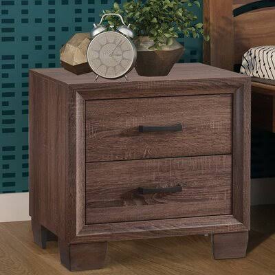 Union Rustic Camire 2 Drawer Nightstand, Brown KNI6_R8QRF13