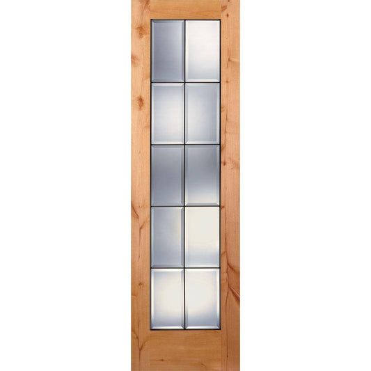 Feather River Doors 24 in. x 80 in. 10 Lite Unfinished Knotty Alder Clear Bevel Patina Woodgrain Interior Door Slab, Knotty Alde JPK8_C4CMU46