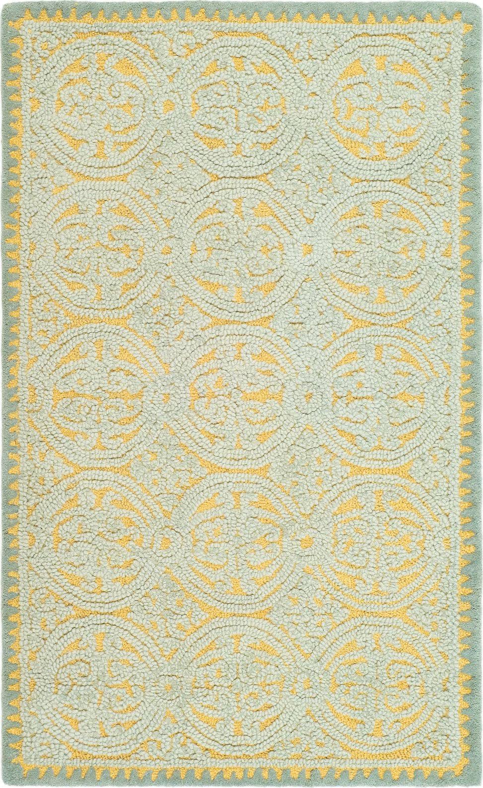 Safavieh Cambridge CAM234A Blue / Gold 6& x 6& Square Area Rug RDM3_H2XKV52