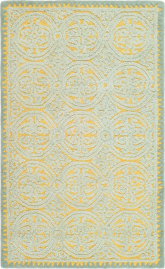 Safavieh Cambridge CAM234A Blue / Gold 6& x 6& Square Area Rug RDM3_H2XKV52