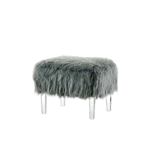 Furniture of America Raven I Modern Ottoman in Gray PFE1_X5WBT58