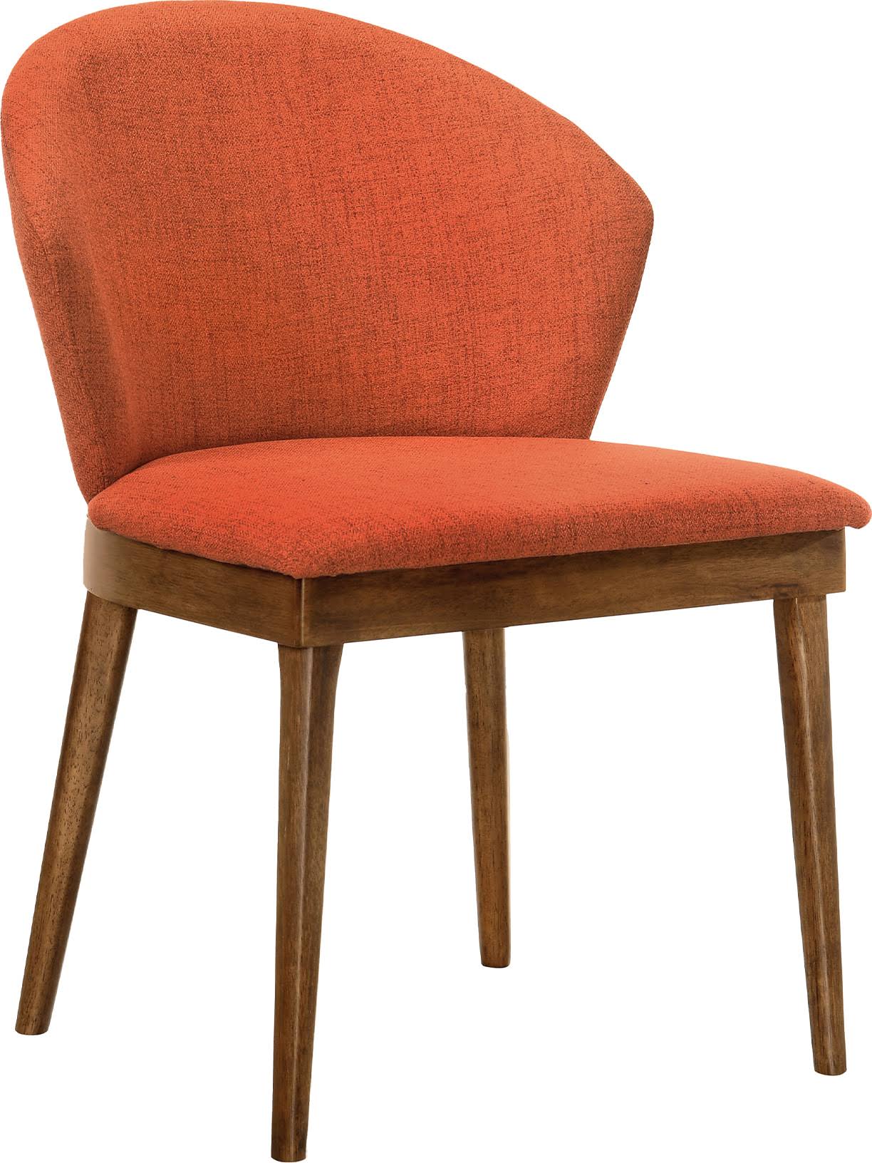 Armen Living Juno Orange Fabric and Walnut Wood Dining Side Chairs - Set of 2 - LCJNSIWAOR ICI7_D1WRS68