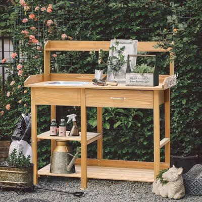 Amaia Fir Potting Bench Arlmont  Co. VNB5_J3GSW19