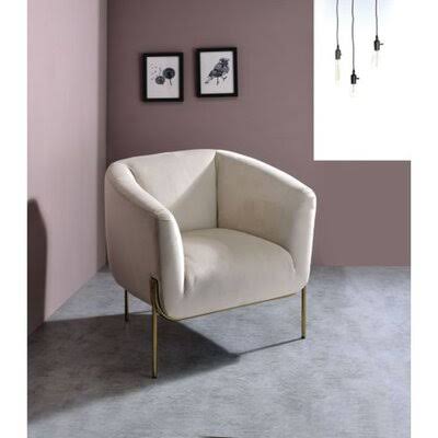 Manilla 28x22 Wide Velvet Club Chair Everly Quinn Body Fabric: Beige Velvet MMN9_A2QBC38