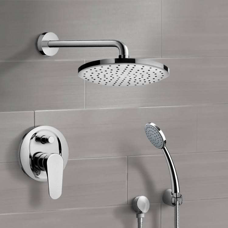 8x22 Rain Head Shower System with Handheld Shower in Chrome Finish, Orsino Remer SFH04 by Nameeks CFX0_C6XSK60