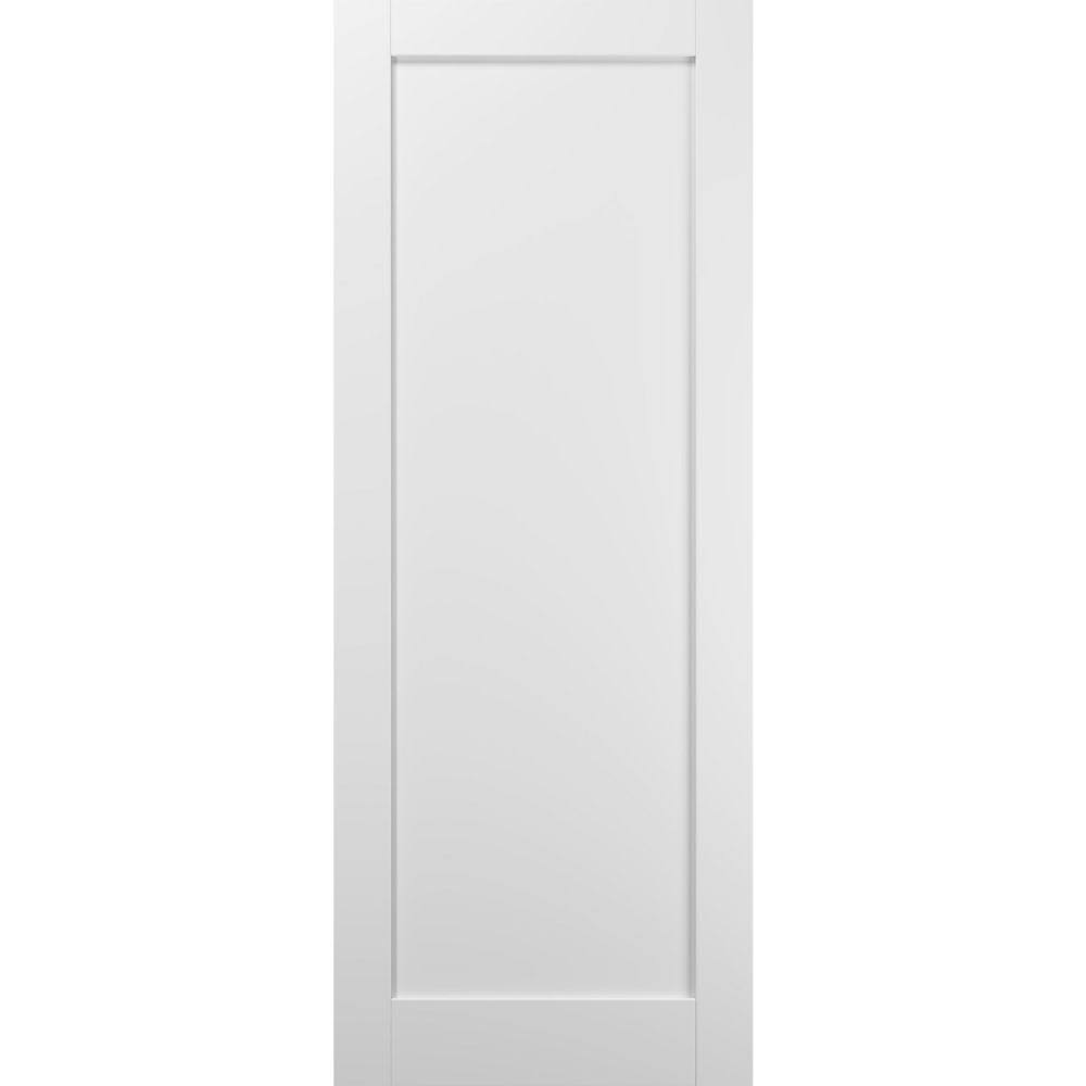 SARTODOORS Slab Barn Door Panel 30 x 96 | Quadro 4111 White Silk | Modern Doors | Pocket Closet Sliding DQK8_M2IUM86