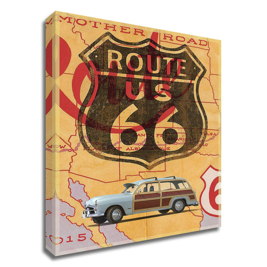 Tangletown Fine Art Route 66 Vintage Postcard by Edward M. Fielding, Print on Canvas, Ready to Hang PZX1_D8PHN75