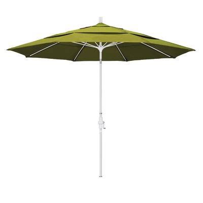 Mariyah 11& Market Umbrella Arlmont  Co. Frame Color: Matted White, Fabric Color: Olefin-Kiwi NMK9_D4POW63