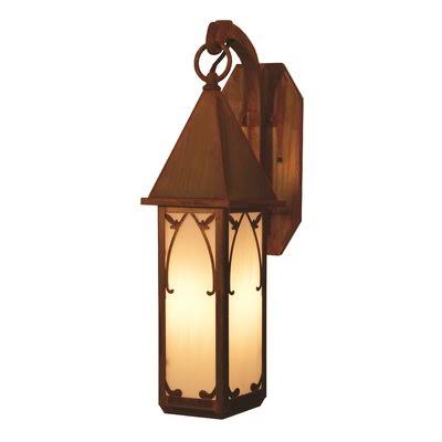 Sebring 1-Light Outdoor Wall Lantern Arroyo Craftsman Color: Verdigris Patina, Shade Type: Tan GXQ0_P4MGK42