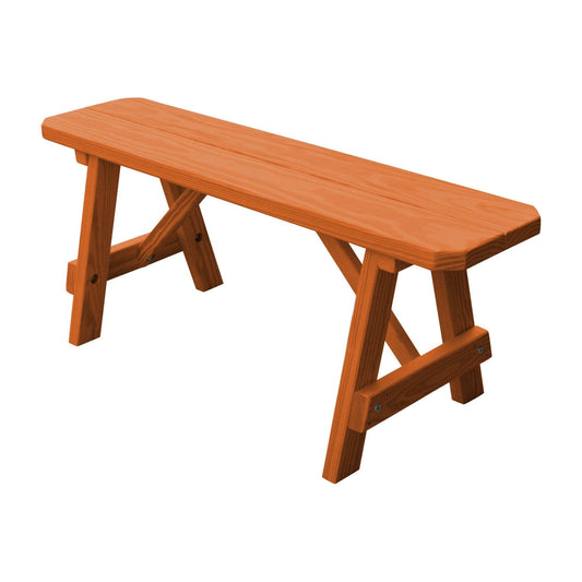 Pressure Treated Pine 4 Traditional Bench - Redwood Stain TZU4_O6YKR96