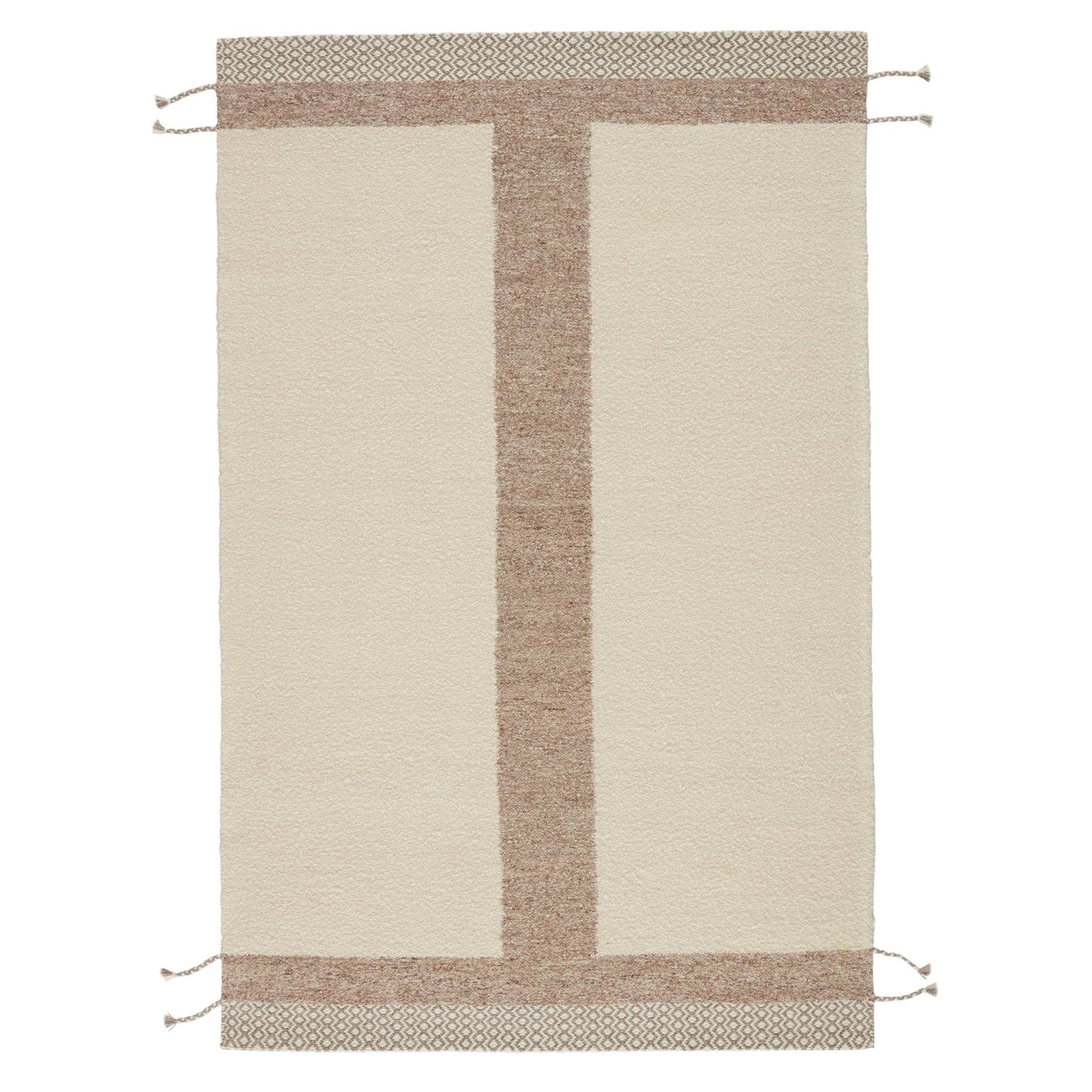 Hand-Woven Wool Cream Area Rug Ivory / Cream Rectangle 5 x 8 XLS5_T7AQG67