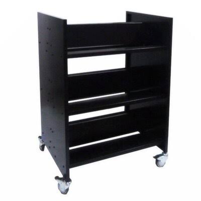 Double-Sided Metal Book Cart with Castors FixtureDisplays HKT6_W3FVO16