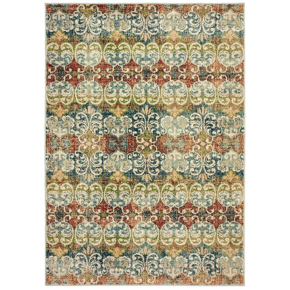 AVERLEY Home Darci Multi/Ivory 5 ft. x 8 ft. Geometric Area Rug NWF5_V0NJO89