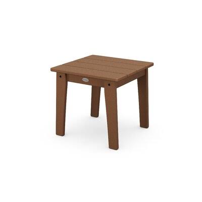 POLYWOOD Traditional Plastic Side Table Sol 72 Outdoor Color: Teak FSK8_Z4VYC34