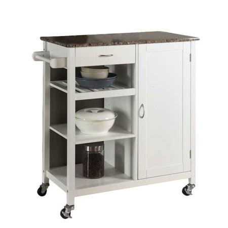 Red Barrel Studio Auden Kitchen Cart with Faux Marble Top RNX3_A7FOS06