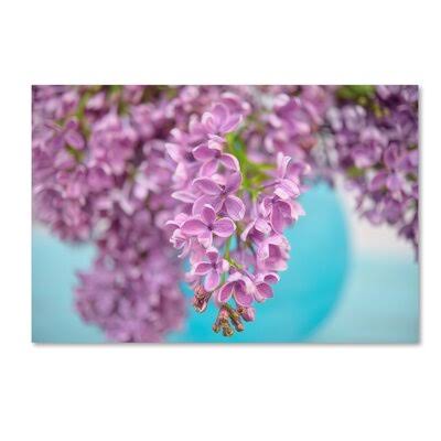 &Lilacs in Blue Vase I& Graphic Art Print on Wrapped Canvas Ophelia  Co. Size: 16x22 H x 24x22 W EDQ6_V3KWM51