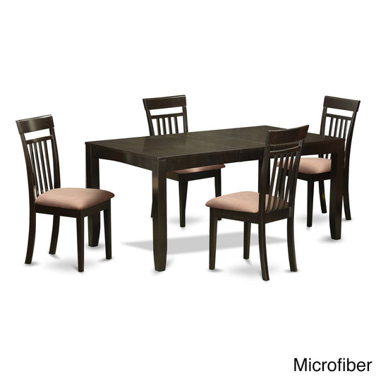 East West Furniture Lynfield 5 Piece Extension Dining Table Set with Capri Chairs - LYCA5-CAP-C BWC7_R8GBK81