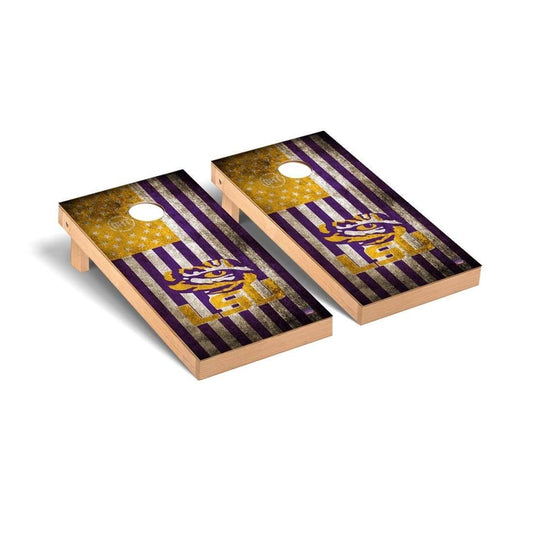 LSU Tigers 2& x 4& Operation Hat Trick Vintage Flag Cornhole Board Set IPB5_K1JZQ85