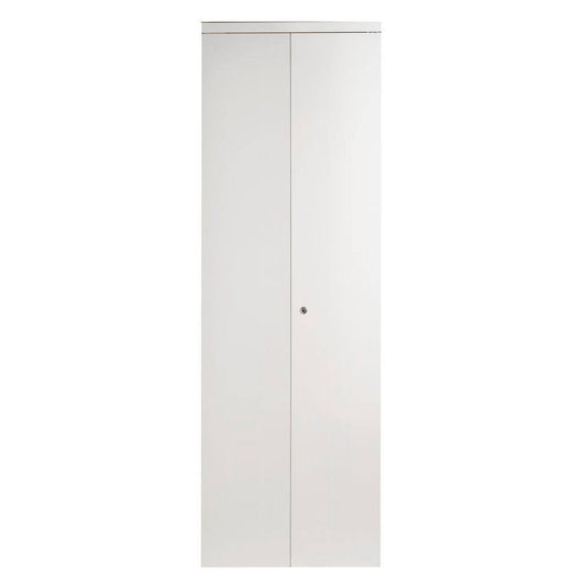 Custom Door and Mirror Flush Manufactured Wood Primed Bi-Fold DOOR, White EOQ0_O7QNQ63