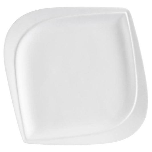 CAC China ASP-8 Aspen Tree 8-Inch New Bone White Porcelain Leaf Shape Square PLATE, Box of 36 TNP2_K3GGL06